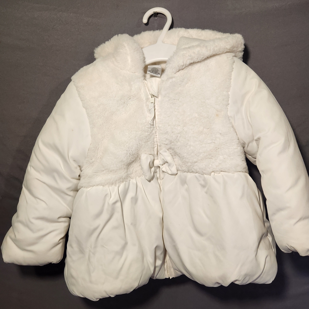 Little Me White Puffer Jacket for Kids